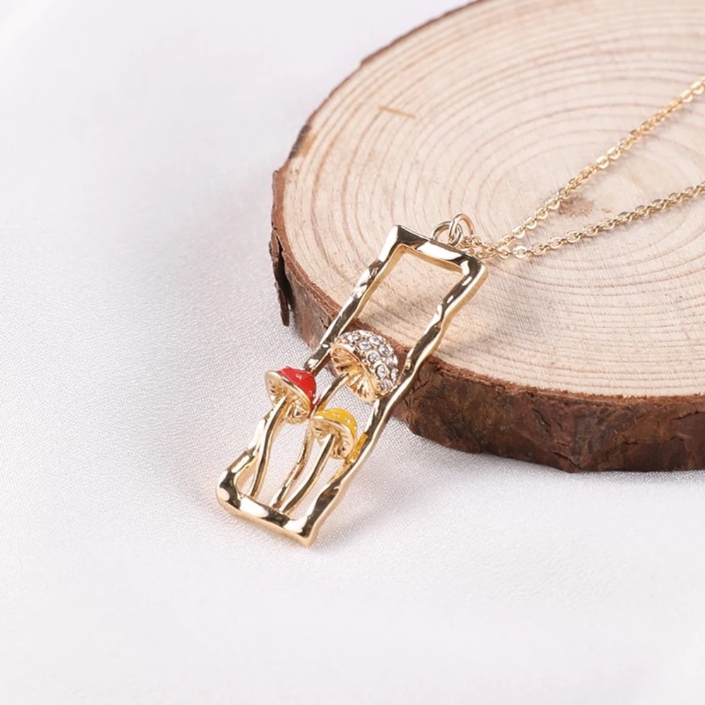 Mushroom Trio Pendant Necklace - Picture 2 of 11